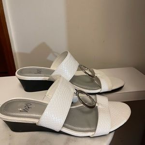 White & silver sandals size 7.5